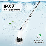 Electric Spin Scrubber, Full-Body IPX7 Waterproof Bathroom Scrubber with Power LCD Display, Adjustable Extension Handle, Cordless Shower Cleaner Brush for Bathtub Kitchen Wall Cleaning image 4