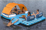 Tropical Breeze 6 Person Inflatable Party Island Large Relaxing Water Float with Detachable Sunshade and Cooler Bag image 2