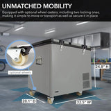 FM-65G 65 Quart Portable Refrigerator and Deep, AC 110V/ DC 12V, Real Chest Freezer for Car, Home, Camping, and RV with-8掳F to 50掳F Temperature Range, Gray, One Size image 4