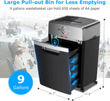 Heavy Duty Paper Shredder, 24-Sheet Cross-Cut Shredder, 40-Min Continuous Running Time, Commercial Grade Shredder for Office, 9-Gallon Big Basket, 55dB Super Quiet, P-4 High Security (S3105) image 4