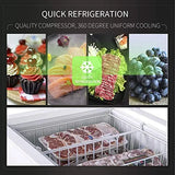 Commercial Top Chest Freezer 7 Cu. Ft - Deep Ice Cream Freezer with Wire Storage Basket, Solid Door, for Groceries, Kitchen, Restaurant White image 3