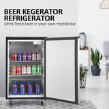 Beer Kegerator, Dual Tap Draft Beer Dispenser, Full Size Stainless Steel Keg Refrigerator With Drip Tray, CO2 Cylinder, 32°F- 50°F Temperature Control, 170L image 3