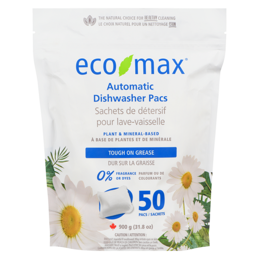 Eco-Max Plant & Mineral-Based Automatic Dishwasher Detergent Tabs, Fragrance-Free, 50-pk
