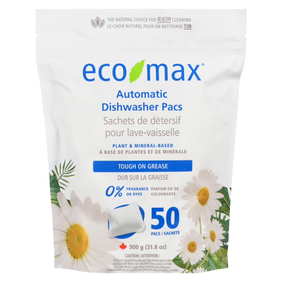Eco-Max Plant & Mineral-Based Automatic Dishwasher Detergent Tabs, Fragrance-Free, 50-pk
