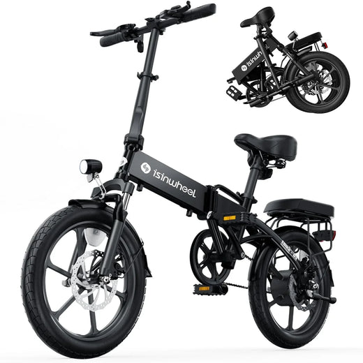 Electric Bike for Adults 500W Motor, 20 mph Folding Ebike, 14"/16"/20" Adults Electric Bicycles with Smart Uphill, 280.8Wh Battery, 25 Miles PAS Range, Mini E Bikes for Adults and Teens-isinwheel