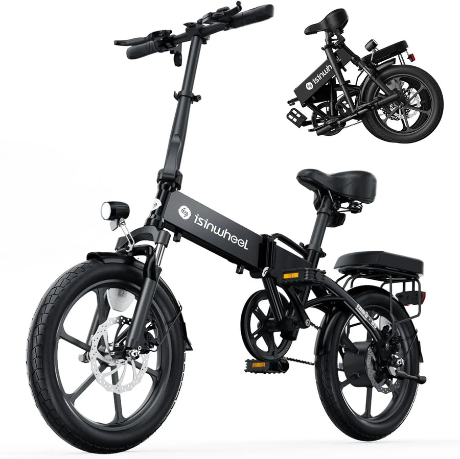 Electric Bike for Adults 500W Motor, 20 mph Folding Ebike, 14"/16"/20" Adults Electric Bicycles with Smart Uphill, 280.8Wh Battery, 25 Miles PAS Range, Mini E Bikes for Adults and Teens-isinwheel