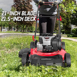 21" 2-in-1 Push Lawn Mower, 125cc Engine, Adjustable Cutting Height, Lightweight, Easy Assembly image 4