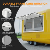 Concession Window 36W x 36H Aluminum Alloy Food Truck Service Window with Sliding Screens & Awning Door, Hydraulic Lift, Locking Mechanism, Versatile for Catering image 2