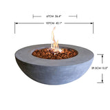 Elementi Lunar Bowl Fire Pit, Natural Gas, Light Grey, 45,000 BTU image 4