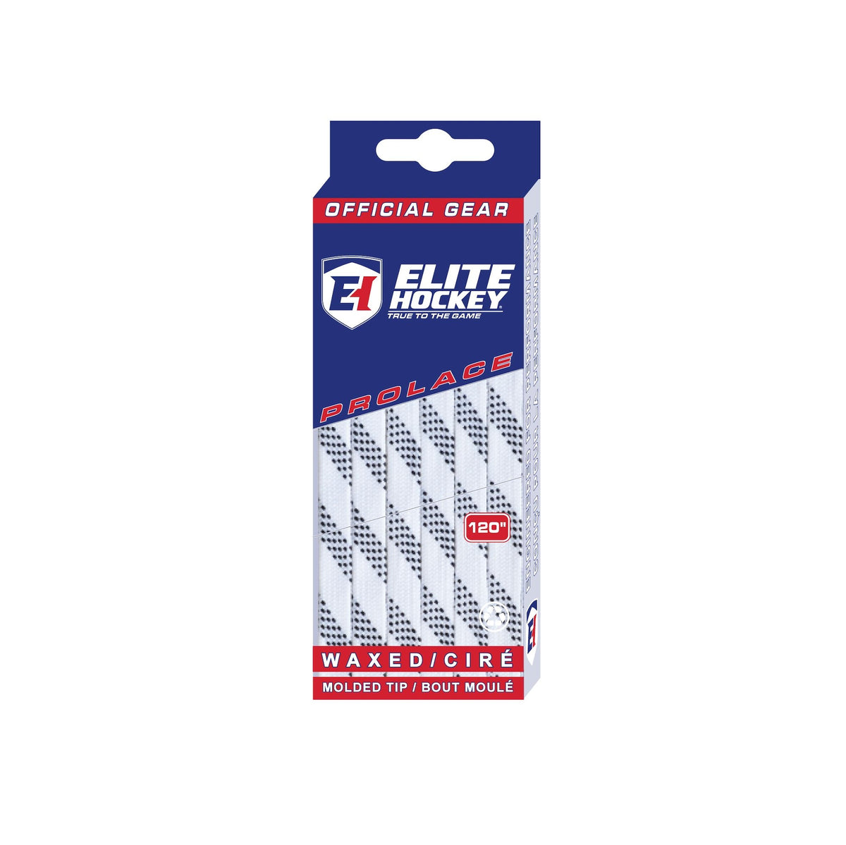 Elite Hockey Prolace Skate Laces, Waxed, White, Assorted Sizes