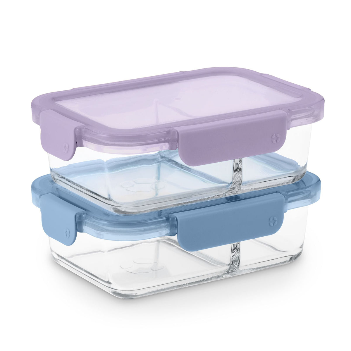 Ello Colour-lock Divided Meal Prep, 3.4 Cup, 2-pk