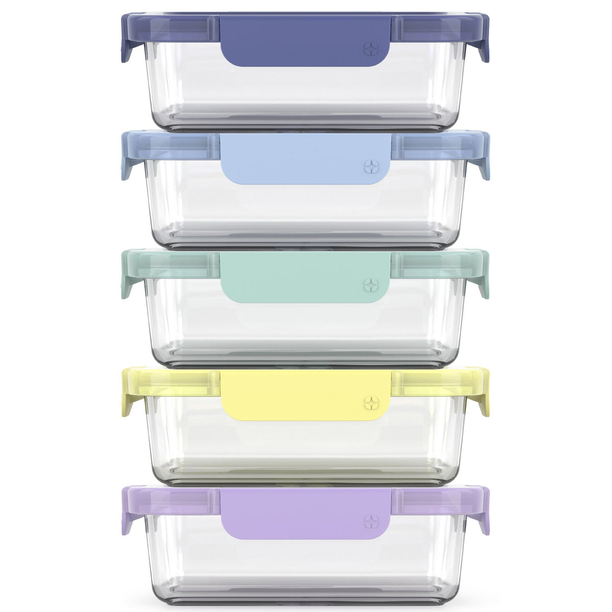 ello Colour Lock Glass Meal Prep Food Storage Container Set with Leakproof Lids, 10-pc