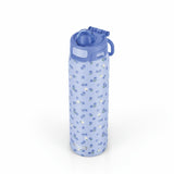 Ello Pop & Fill Insulated Stainless Steel Kids' Water Bottle with Dual Sip & Chug Lid, Various Colours, 22-oz