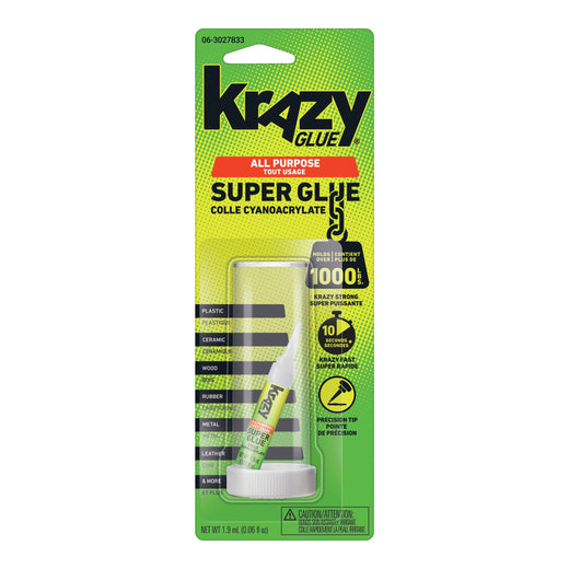Elmer's Instant Krazy Glue All-Purpose Adhesive, Bonds Rubber/Plastic/Metal/Ceramic, Clear, 2-mL