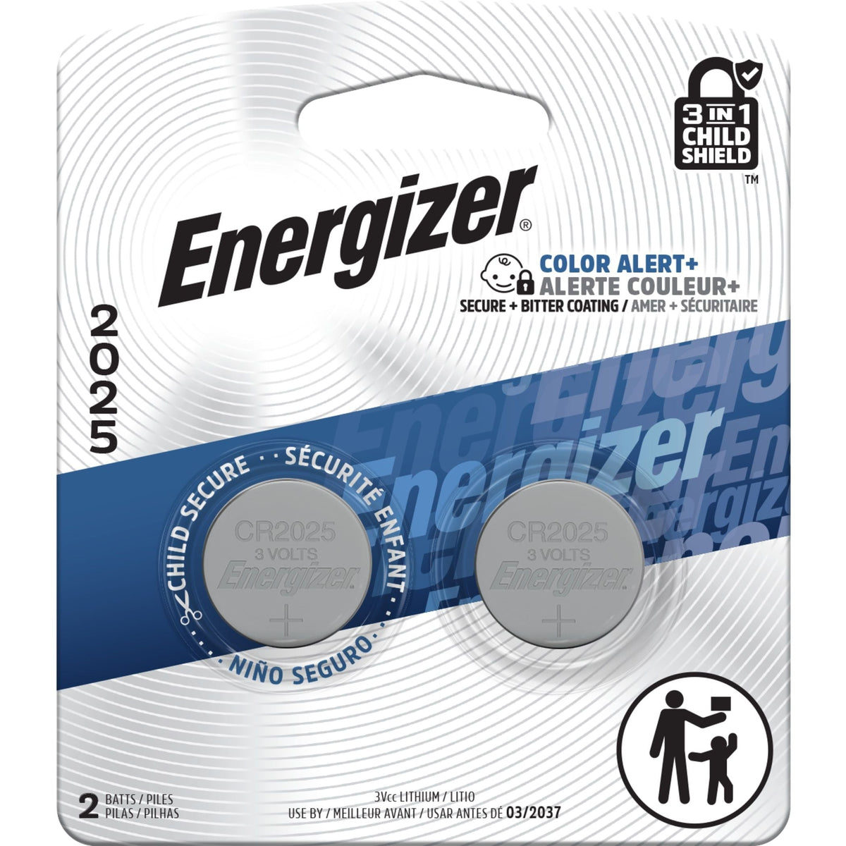 Energizer 2-pk CR2025 3V / 3 Volt Lithium Coin Cell Batteries, Long Lasting