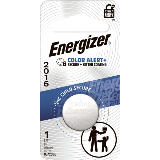 Energizer 3V / 3 Volt Lithium Coin Cell CR2016 Battery for Watches and Electronics, 1-pk