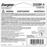 Energizer 4-pk CR2032 3V / 3 Volt Lithium Coin Cell Batteries, Long Lasting image 3
