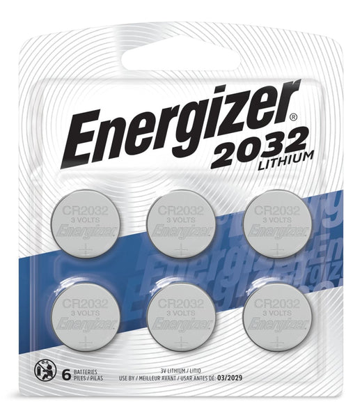 Energizer 6-pk CR2032 3V / 3 Volt Lithium Coin Cell Batteries, Long Lasting