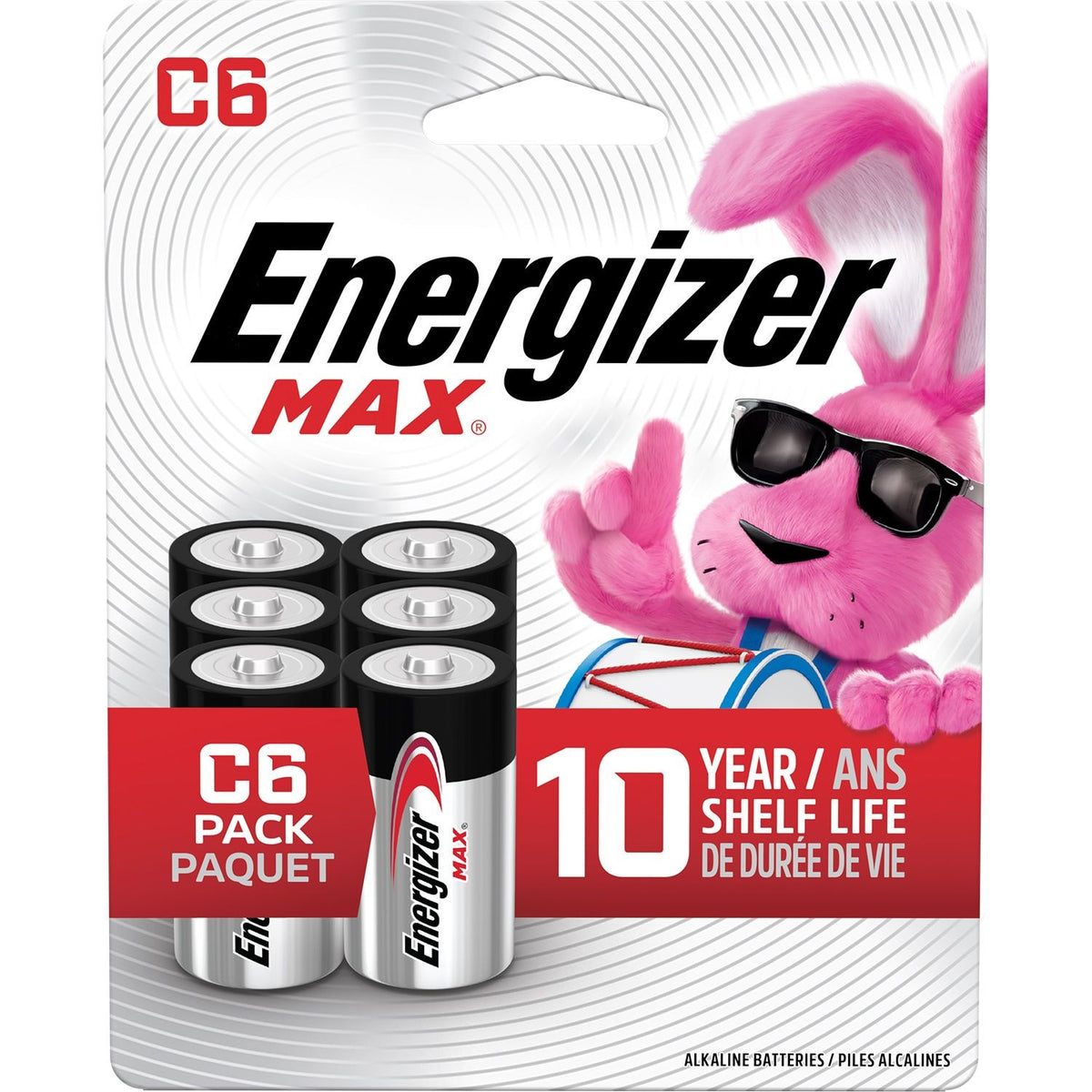 Energizer Alkaline C Battery, 6-Pack