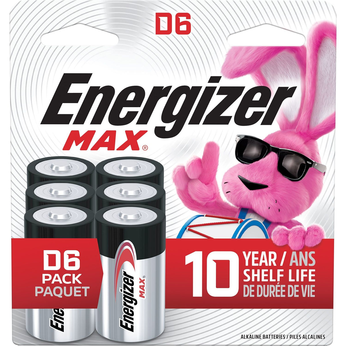 Energizer Alkaline D Battery, 6-Pack