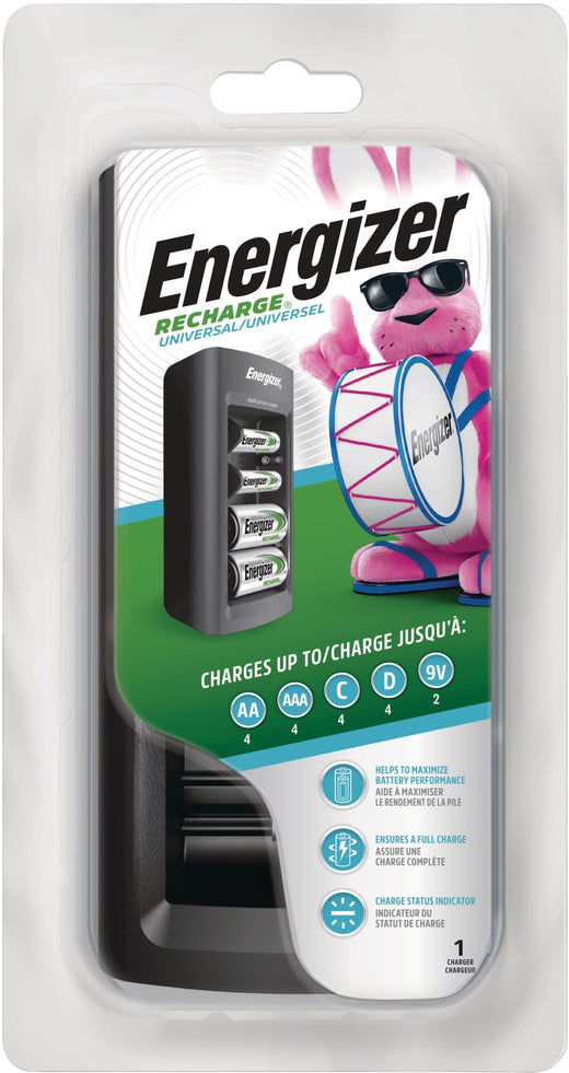 Energizer CHFC Universal Battery Charger For NiMH Rechargeable Batteries, AA/AAA/C/D/9V