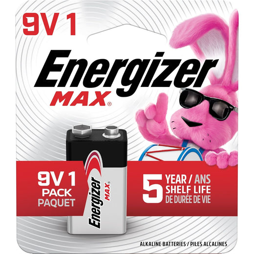 Energizer Max 1-pk 9V / 9 Volt Alkaline Battery, Long Lasting, All Purpose