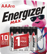 Energizer Max 10-pk AAA Alkaline Batteries, Long Lasting, All Purpose
