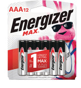 Energizer Max 12-pk AAA Alkaline Batteries, Long Lasting, All Purpose
