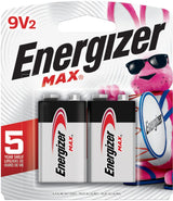 Energizer Max 2-pk 9V / 9 Volt Alkaline Batteries, Long Lasting, All Purpose image 2