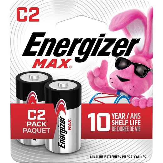 Energizer Max 2-pk C Alkaline Batteries, Long Lasting, All Purpose