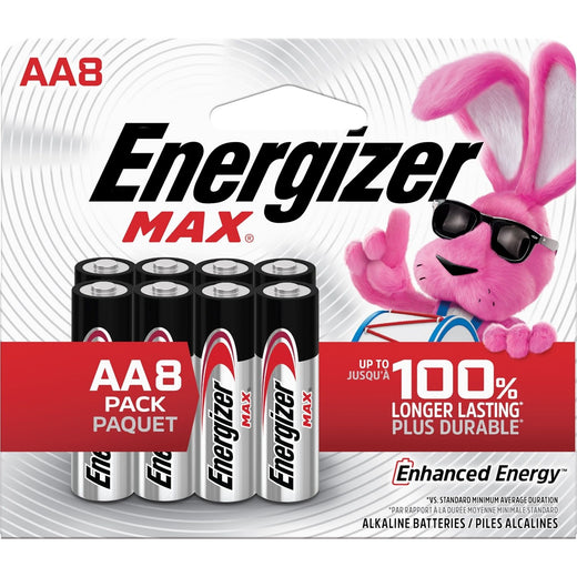 Energizer Max 8-pk AA Alkaline Batteries, Long Lasting, All Purpose