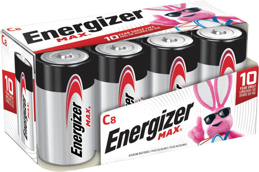 Energizer Max C Batteries, Long Lasting, All Purpose, Alkaline, 8-pk