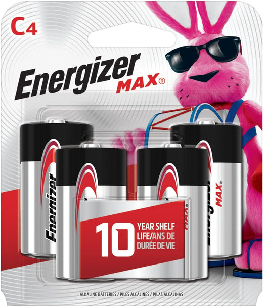 Energizer Max4-pk C Alkaline Batteries, Long Lasting, All Purpose