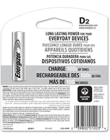 Energizer NH50BP-2 2-pk D NiMH Rechargeable Batteries, Pre-Charged, Long Lasting image 2