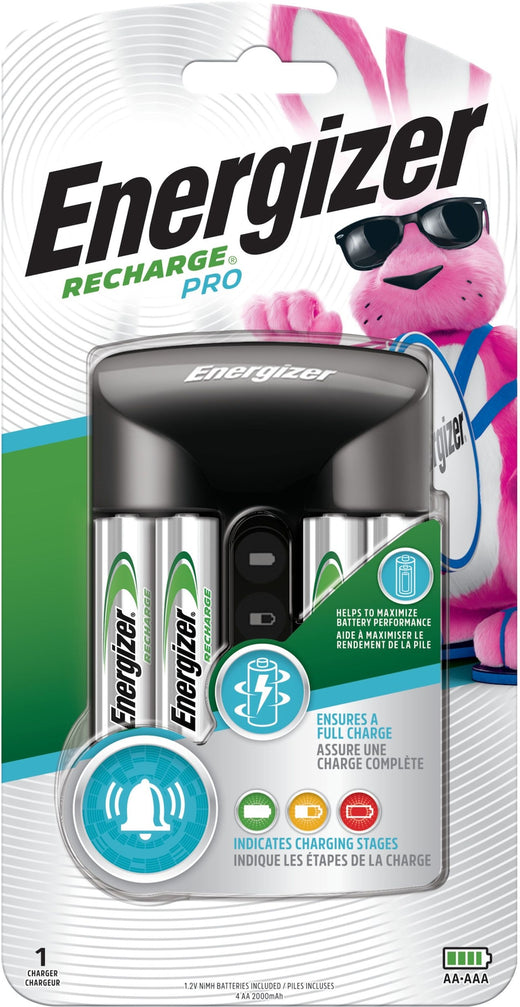 Energizer Recharge Pro CHPROWB4 AA /AAA Rechargeable Battery Charger with 4 AA NiMH Batteries