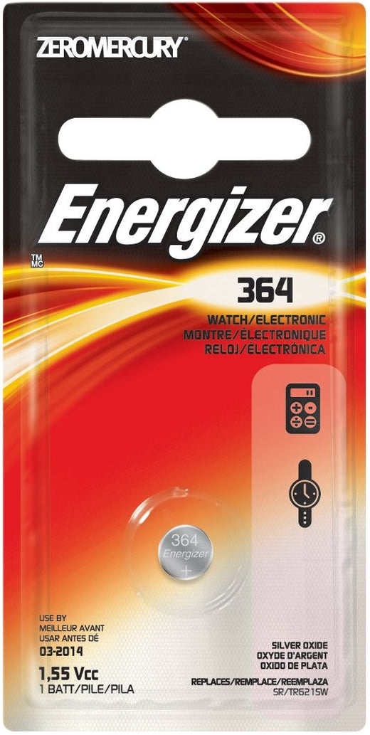 Energizer Silver Oxide 1-pk 365/363 SR621SW 1.5V / 1.5 Volt Button Cell Watch Battery