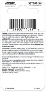 Energizer Silver Oxide 3-pk 357 LR44 AG13 303 A76 1.5V / 1.5 Volt Button Coin Cell Batteries image 2