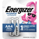Energizer Ultimate Lithium AA Batteries, Long Lasting, All Purpose, 4-pk