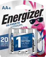 Energizer Ultimate Lithium AA Batteries, Long Lasting, All Purpose, 4-pk image 2
