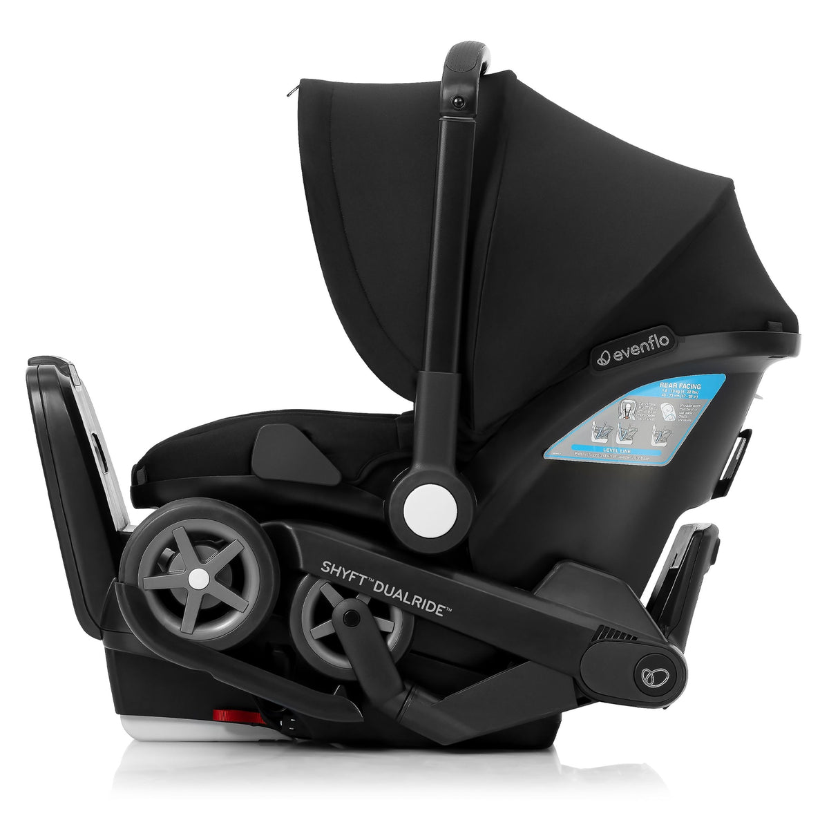 Evenflo Shyft DualRide Infant Car Seat and Stroller, Black