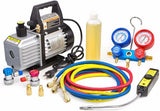 Premium 4CFM Air Vacuum Pump HVAC A/C Refrigeration Kit AC Manifold Gauge Case Set R134a Tap w/Leak Detector and Carrying Tote Bag image 2