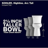 Extra Tall Highline Arc Complete Solution 2-piece 1.28 GPF Single Flush Elongated Toilet in White (Seat Included) 78305-0 image 3