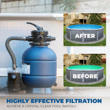 13-inch sand filter, 0.75 horsepower, swimming pool pump, 2400 gallons per hour, suitable for outdoor swimming pool package, multi-interface valve, maximum capacity 10000 gallons, 1-1/4 inch NPT interface image 3