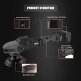 Buffer Polisher, 18V Cordless Rotary Polisher, 4Inch & 5Inch Car Polisher with 7 Variable Speed 2Pcs 4.0Ah Battery, 2 Backing Plate, 6 Polishing Pads, 2 Wool Pads for Car Polishing and Waxing image 2