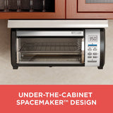 BLACK DECKER SpaceMaker Under Counter Toaster Oven, Digital Controls, Black/Stainless Steel, Fits 9-测-- Pizza or 4 Slices image 2
