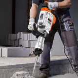 Electric demolition hammer, hydraulic crushing hammer, concrete crusher, heavy-duty electric hydraulic crushing hammer, equipped with chisel gloves and a 360-degree rotatable front handle, suitable for digging trenches and drilling holes (power 3500 image 2