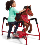 Brown plush interactive riding horse image 4