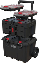 Stack-n-Roll Modular Tools Organizer for Garage Storage and DIY, 3 Piece Resin Rolling Tool Box System for Small Parts image 2