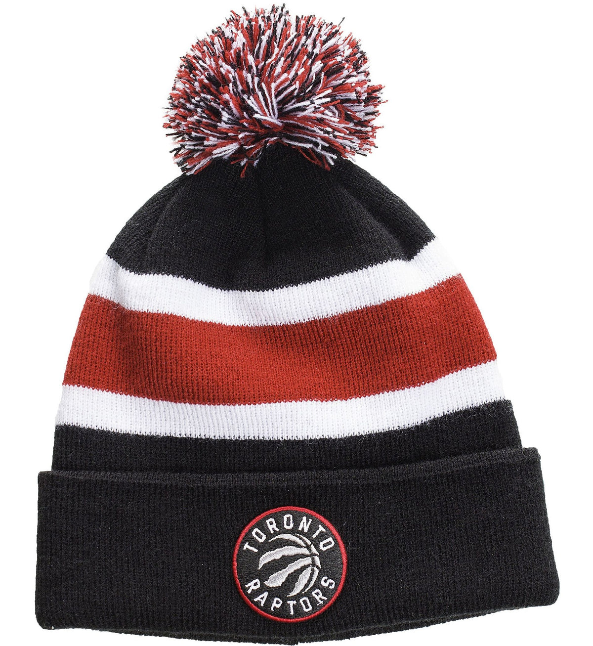 Fan Favorite NBA Toronto Raptors Mass Breakaway Stretch Knit Cuffed Toque with Pom Pom, Blue/Red