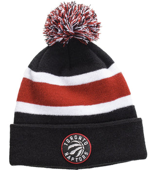 Fan Favorite NBA Toronto Raptors Mass Breakaway Stretch Knit Cuffed Toque with Pom Pom, Blue/Red